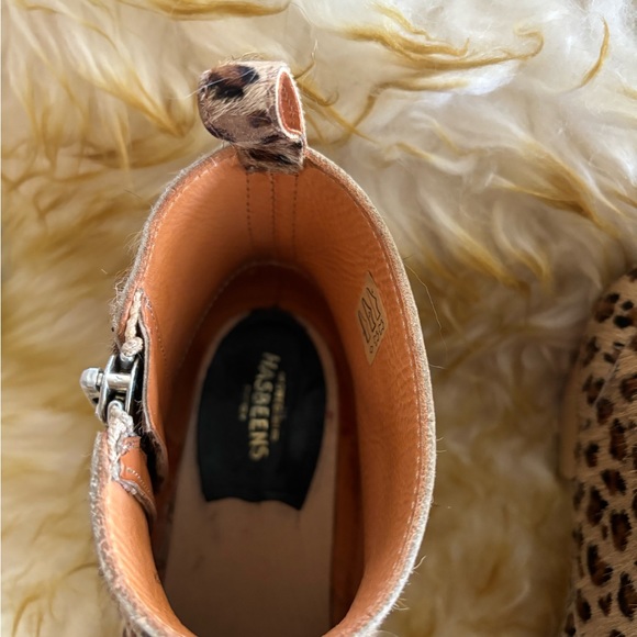 Swedish Hasbeens Boots Zip It Emy Clog Leopard Ankle Bootie - Picture 4 of 10